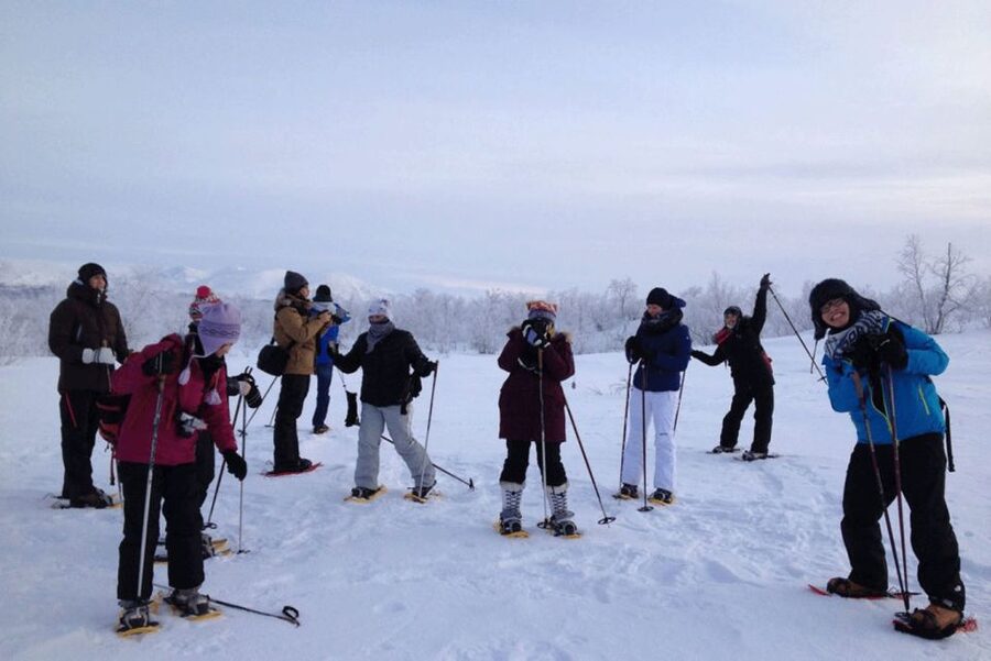 Abisko: Wilderness Snowshoe Hike - Starting at the red-and-white building