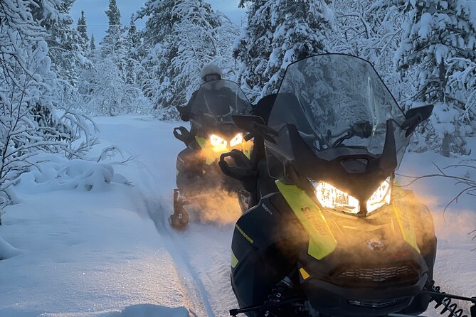Day tour with snowmobile in Kiruna 10:30 am - Through Forest and Across Frozen Lakes