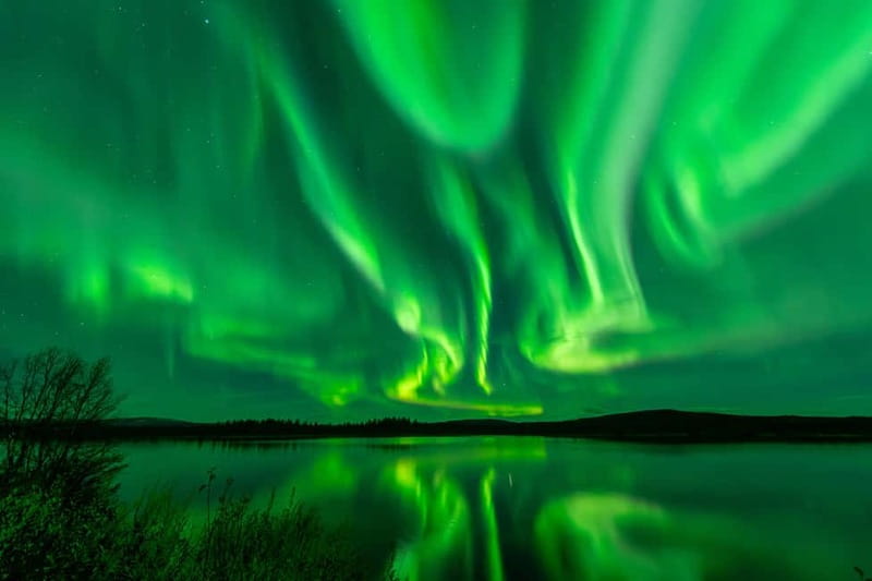 Experience the majestic Auroras Kiruna-Abisko & lodge dinner - A Northern Lights Evening With More Than a Van Ride