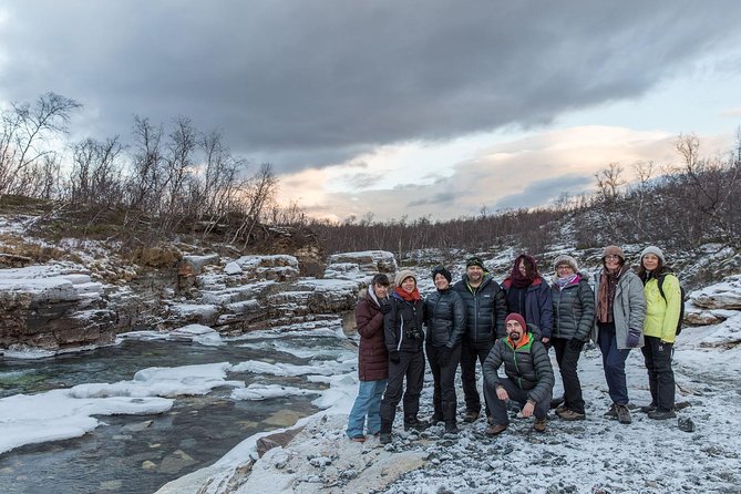 Morning hike in Abisko National Park - Walking across snow, ice, and open country