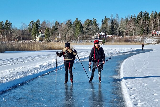 Nordic Ice Skating on a Frozen Lake in Stockholm - A longer skate across Stockholm’s winter scenery