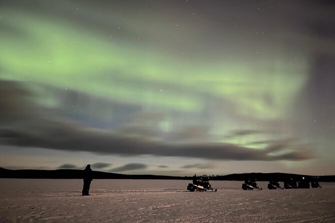 Northern Light snowmobile tour in Kiruna 7:30 pm - Jukkasjärvi church and a glimpse of local heritage