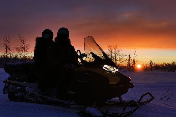 Snowmobile Safari to Lapland viewpoint - Sharing one snowmobile with another person