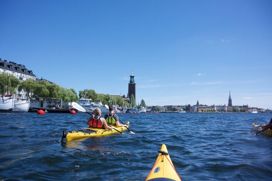 Stockholm: Guided Kayak City Tour & Optional Midsummer Meal - The city shoreline, bridges, and City Hall