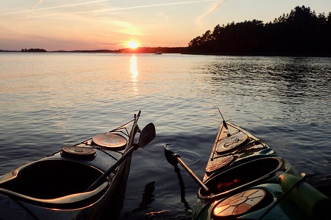Sunset kayak tour with fika on Stockholms lakeside - Paddling Mälaren as Stockholm’s evening light fades